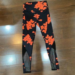 NWOT Black/Floral Mesh Cut Out Leggings